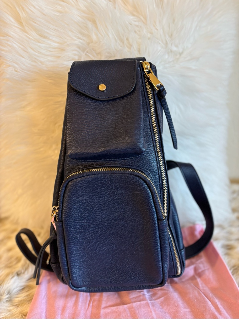 Poppy & Peonies Crossbody/backpack Navy Blue.